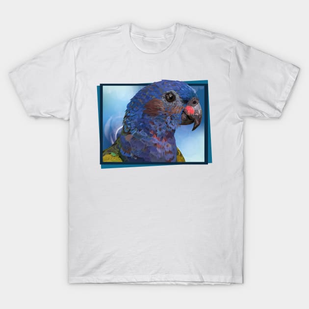 blue-headed parrot T-Shirt by obscurite